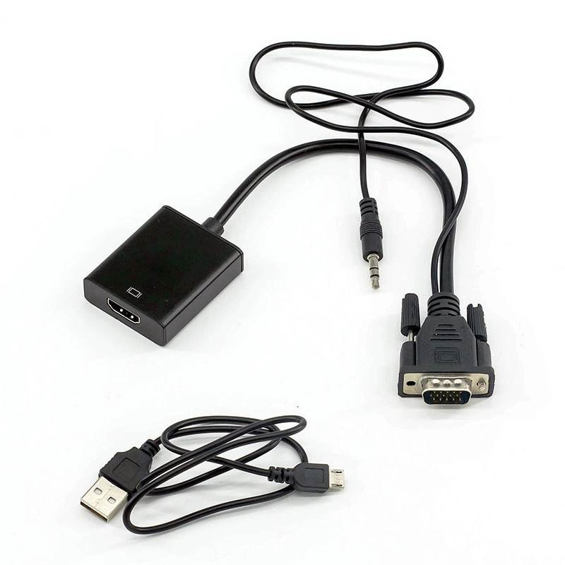 Anera Hot Sale VGA to HDMI Converter Video Converter Adapter Cable with Audio