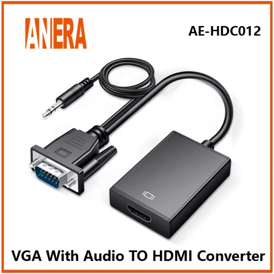 Anera Venda Quente Conversor VGA para HDMI Cabo Adaptador Conversor de Vídeo com Áudio